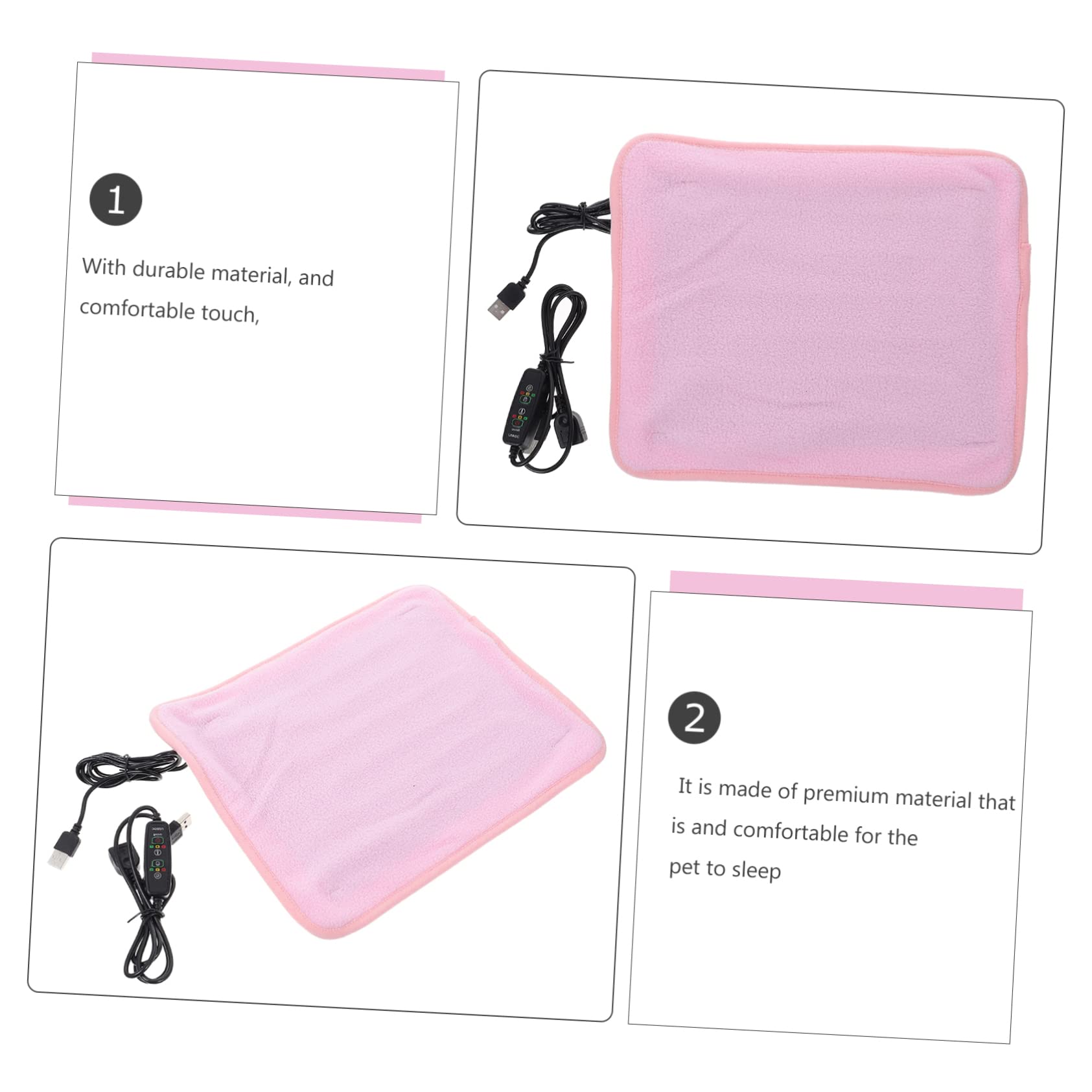 Mipcase 2pezzi Tappetino Riscaldante per Rettili USB con Controllo della Temperatura Cuscino per Tartarughe e Animali Domestici Inverno Sicuro e Pratico per Benessere Tuoi Amici Zampe
