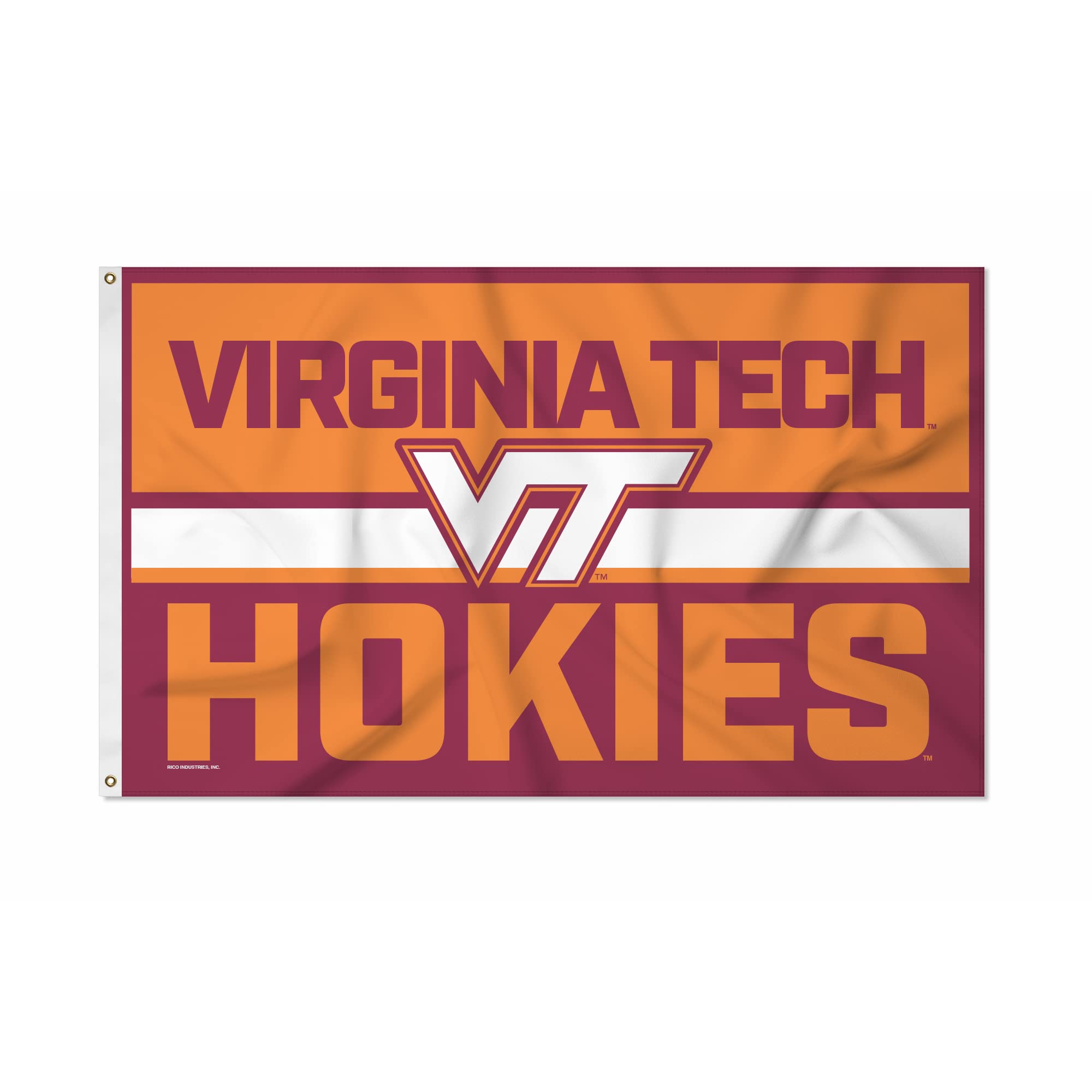 Rico Industries NCAA Virginia Tech Hokies Bold 3' x 5' Banner Flag Single Sided - Indoor or Outdoor - Home Décor