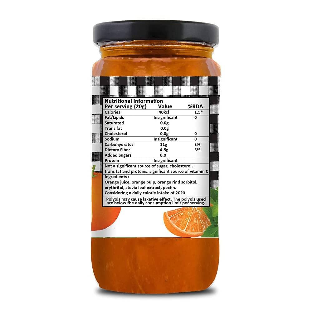 Vistevia Sugar Free Orange Marmalade, Diabetic and Keto Friendly - Sweetened Naturally with Stevia, More Than 60% Orange Juice Content - Tastes Delicious - Pack Of 1 (400GM) - Image 9 thumbnail