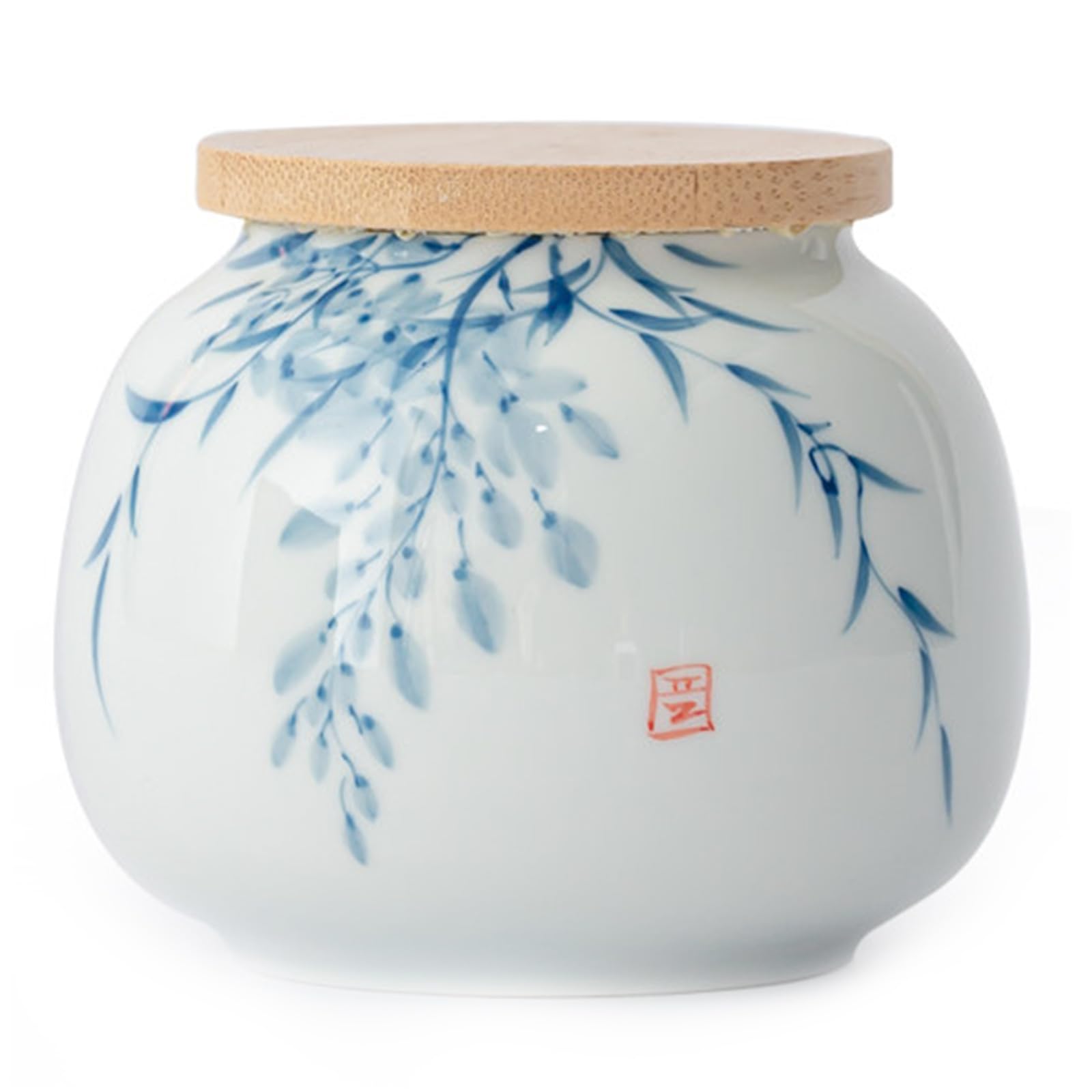 UpGBRF Ceramic Bottle Porcelain Tea Ceramic Storage Jar with Lid 250Ml for Candy Tea Jewelry Watercolor Florals,A