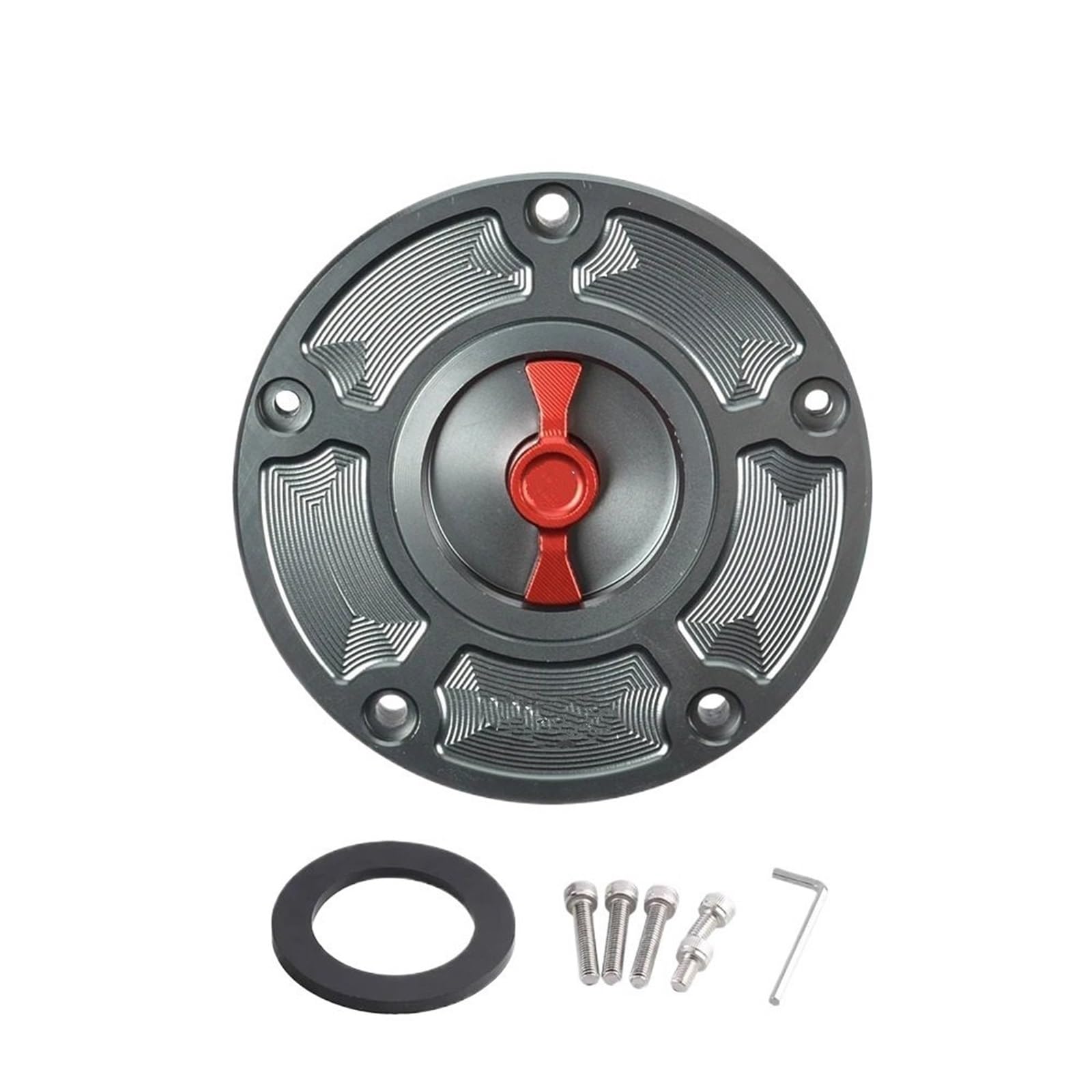Korek wlewu paliwa Pasuje do Spring Breeze CF 250SR 450SR 450SRS pokrywa pokrywa gazowa pokrywa zbiornika złączka ze stopu aluminium(Silver Black-SR)