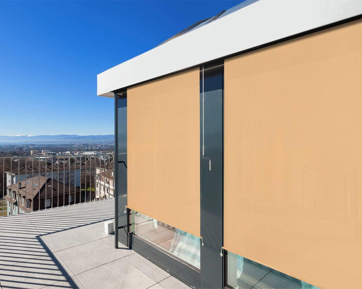 Osimlead Cordless Outdoor Roller Shade Patio Roll Up Shade