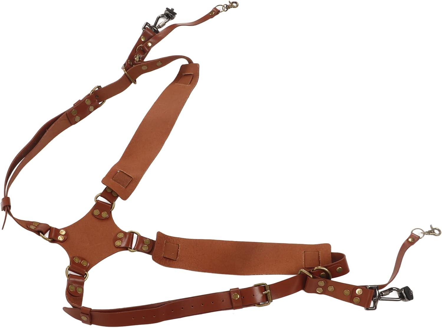 Camera Strap, Leather Dual Camera Harness, Camera Shoulder Strap for 2 Cameras, Adjustable Double Camera Harness