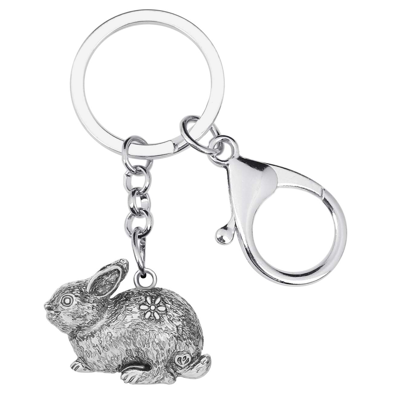 Vintage Easter Bunny Keychain Tiny Rabbit Key Chain Ring Bag Purse Charms Decoration for Women Girls Gifts