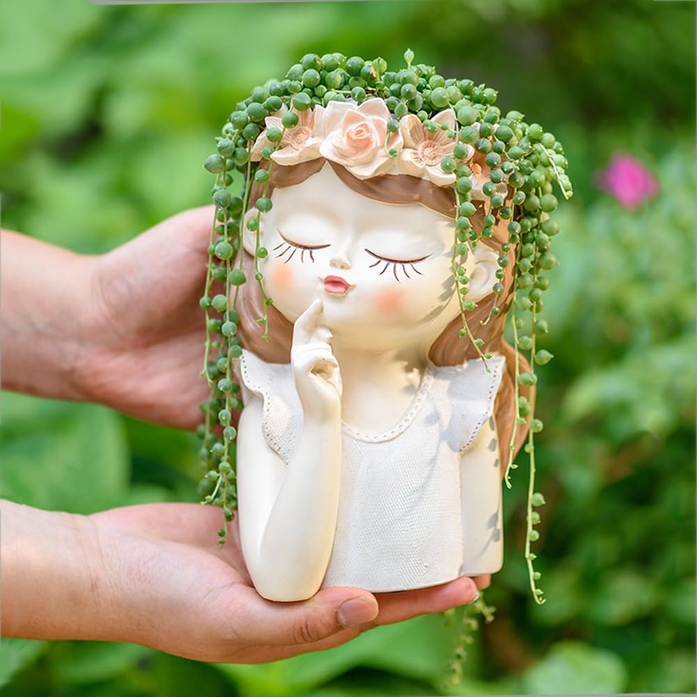 Snowy Sunday Fairy Face Planter Fantasy
