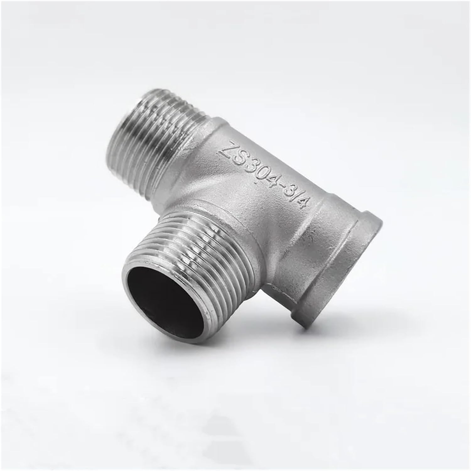 Sanitary clamp Male+Male+Female Threaded 3 Way Tee T Pipe Fitting 1/4" 3/8" 1/2" 3/4" 1" 1-1/4" 1-1/2" 2" BSP Threaded SS304 Stainless Steel Home Brewing(1/2")