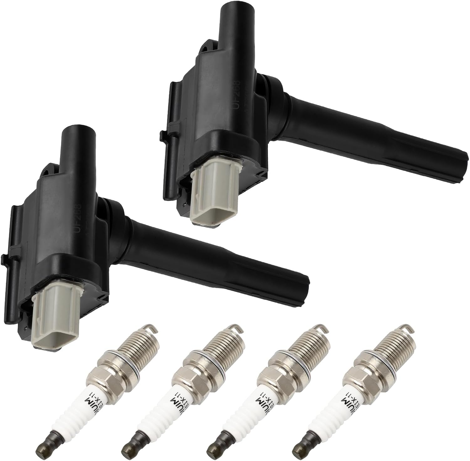 Ignition Coil Pack and Spark Plugs Fits 1999-2001 for Chevrolet Metro 1999-2002 for Chevrolet Tracker 1999-2000 for Pontiac Firefly 1999-2001 for Suzuki Swift 30020581(Set of 2)