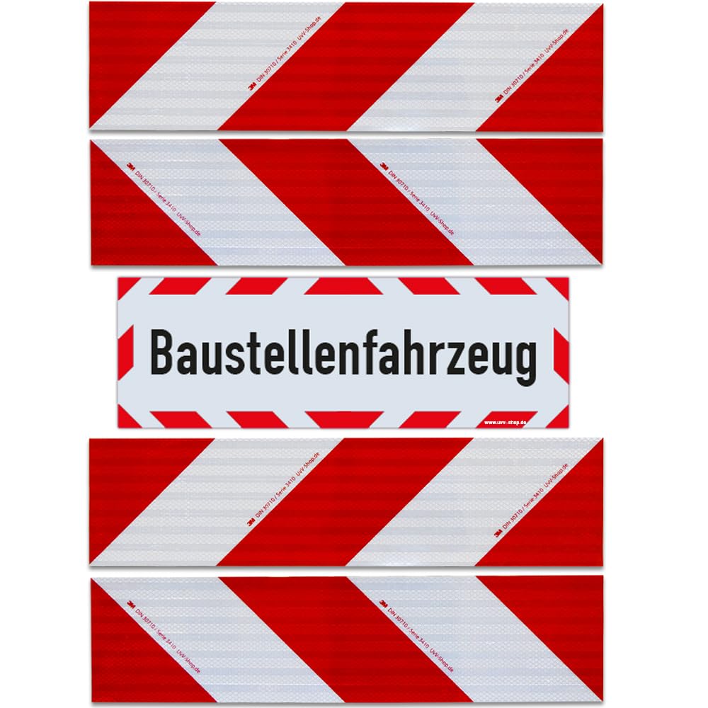 3M-Folien magnetische Kfz-Warnmarkierung Set 4 Stück 45x15 cm reflektierend Baustellenfahrzeug