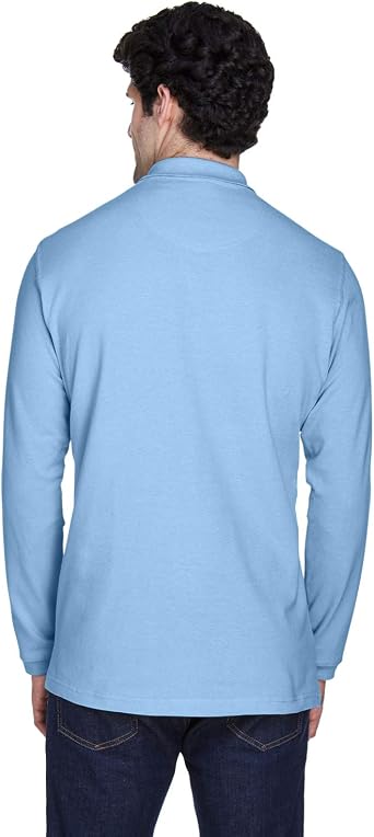 UltraClub Men's Long Sleeve Pique Polo