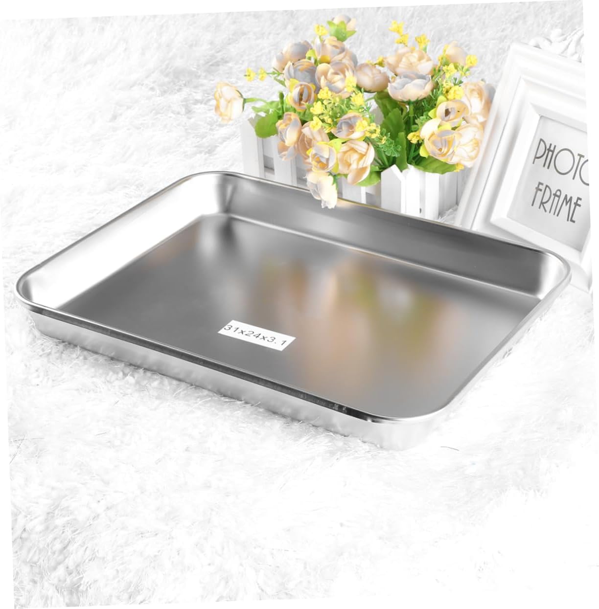 Stainless Steel Tray Flat Hospital Plate for Tattooing Body Piercing Reusable Easy to Clean Stainless Steel Construction