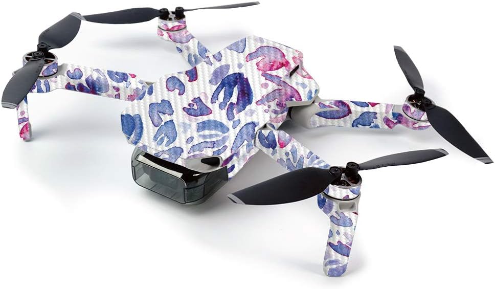 MightySkins Carbon Fiber Skin for DJI Mavic Mini Portable Drone Quadcopter Carbon Fiber Skin - Blue Petals | Protective, Durable Textured Carbon Fiber Finish | Easy to Apply, Remove | Made in The USA