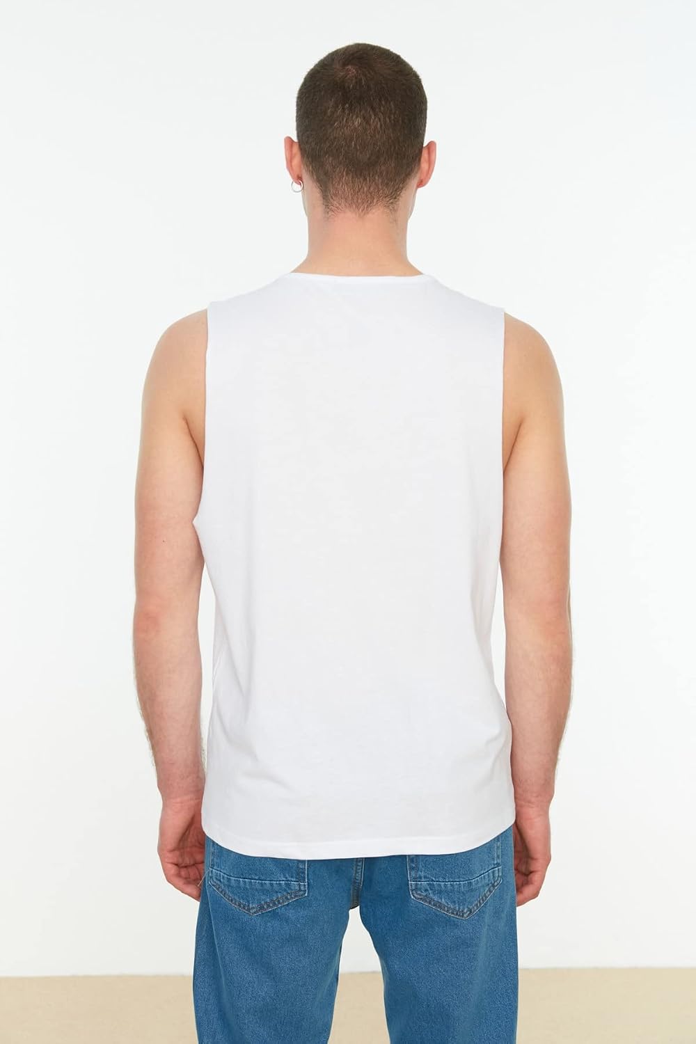 Camiseta fitness manga larga algodón cuello redondo Hombre Domyos blanco