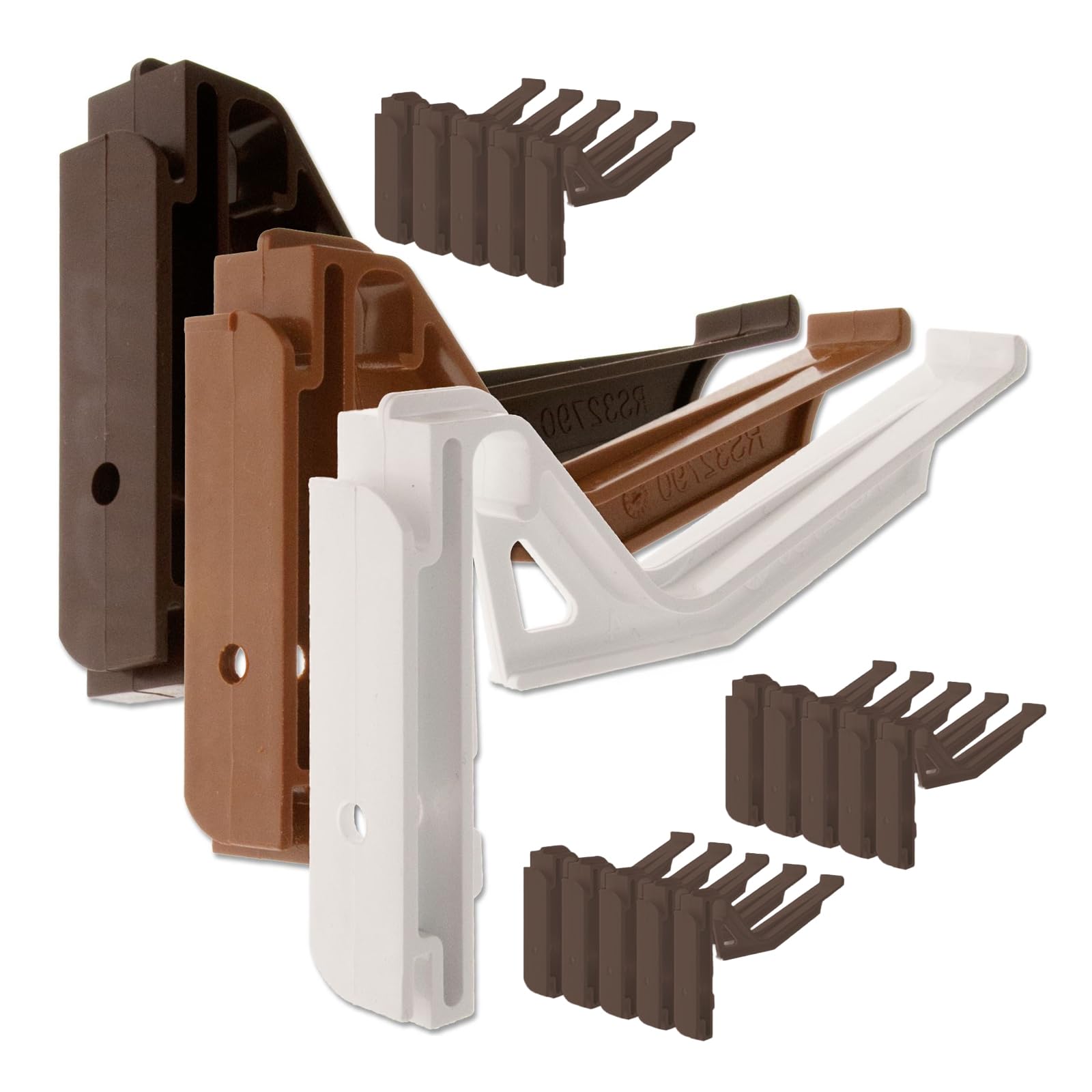 15 x Chocolate Brown Wendland RS32790 Conservatory Gutter Brackets, suitable for conservatories with a wendland roof and marshal tufflex guttering system. Genuine manufacturers brackets - Twist-and-Lock type.