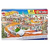Hot Wheels Advent Calendar, 8 Hot Wheels Cars and 16 Winter-Themed Accessories behind 24 Numbered Doors Plus a Playmat, For Kids & Hot Wheels Fans, HKL74 - Image 6