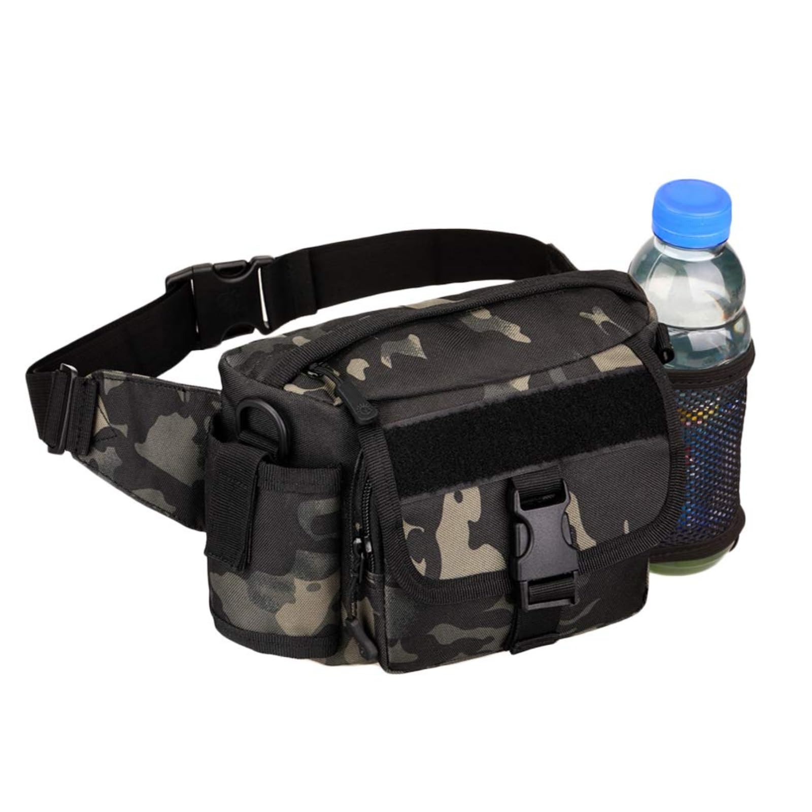 Riñonera multifuncional militar impermeable con bolsillo para botella 8