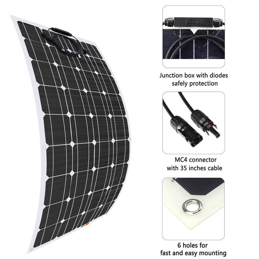 Zestaw paneli słonecznych 500 W Off Grid do samochodów kempingowych, ładowarka akumulatorów 12 V z generatorem wiatru