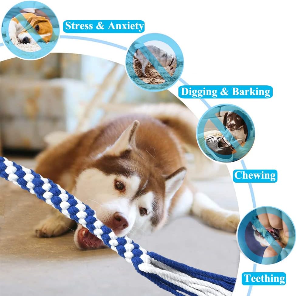 ASOCEA Flirt Pole for Dogs 3 Pack Dog Rope Toys Chewing Stick Interactive Tug Toy Puppy Chasing Tail Interactive Toy for Small Medium Large Dogs Training Playing Exercise