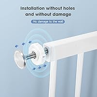 Vista 4 de (85-100 pulgadas de ancho) Puerta grande para bebés para escaleras, puertas, puerta de bebé extra ancha para interiores, metal, puertas de perro