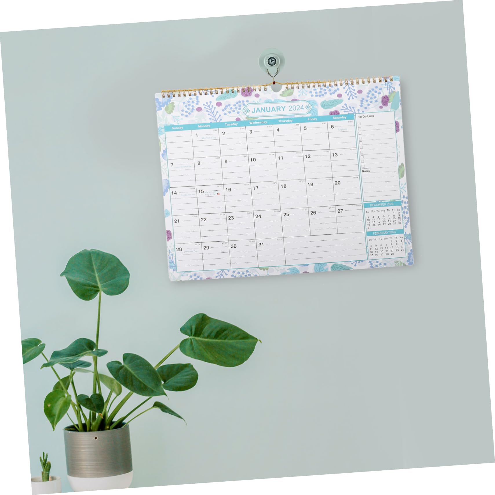 Tofficu 4piezas Calendario De Pared Mensual Inglés Planificador Colgante De Oficina Para Organización Diseño Minimalista y Práctico Para De Navidad y Año