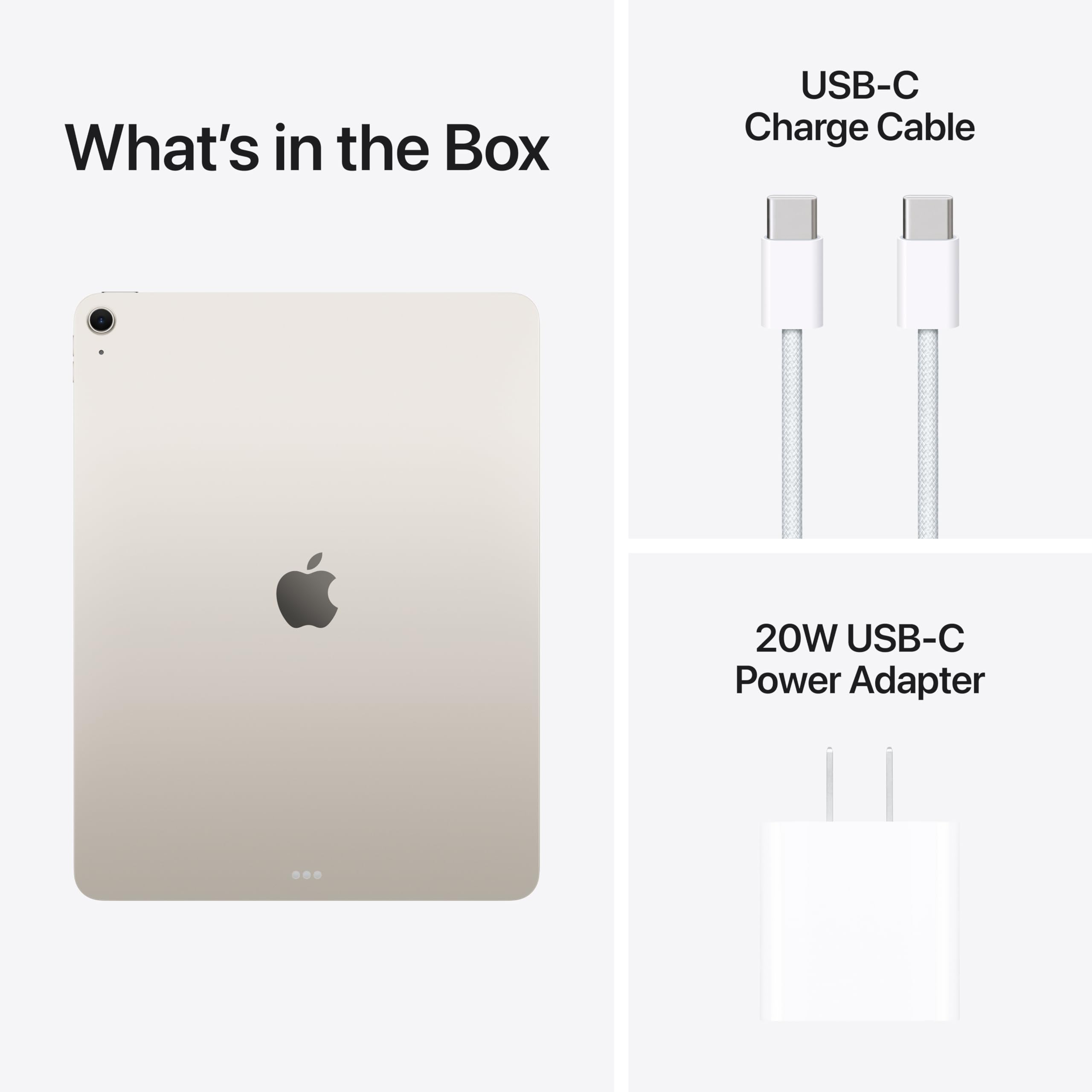 Apple iPad Air 13-inch with M3 chip Built for Apple Intelligence, Liquid Retina Display, 128GB, 12MP Front/Back Camera, Wi-Fi 6E, Touch ID, All-Day Battery Life — Starlight