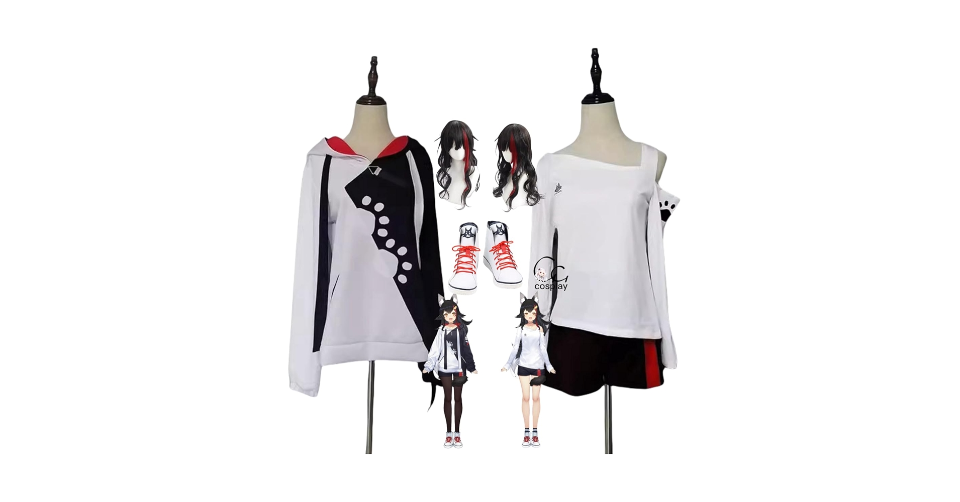 Amazon.co.jp: GGcosplay VTuber 大神ミオ 部屋着 コスプレ衣装