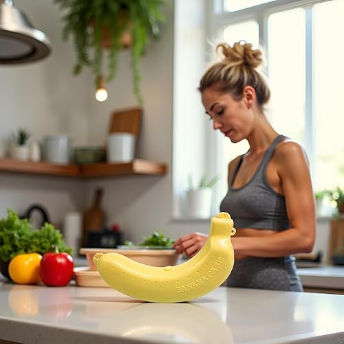 Miniatura 5 de 1 funda de almacenamiento de plátanos amarillos sin BPA, contenedores de alimentos, mantiene fresco plátano y protector, bonita caja de