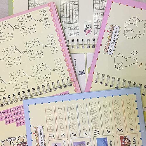 Learn-Journey Magic Practice Copybook For Kids, Reusable Writing Practice Book For Kids, Reusable Copybook Preschool For Kids Age 3-8 ​Calligraphy(5 Books With Pens) #TOP6