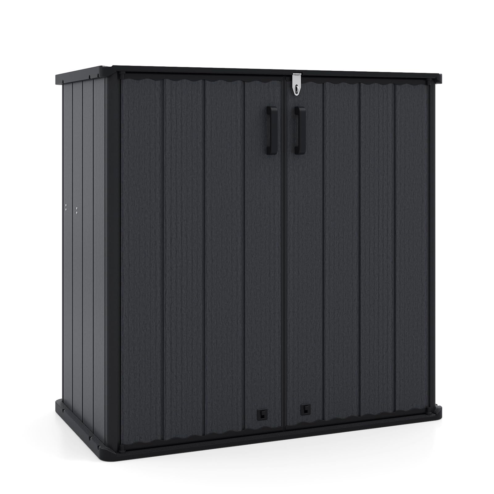 COSTWAY Cobertizo Jardín Exterior 0,6㎡, 662L, 120 x 65 x 117 cm, PP y HDPE