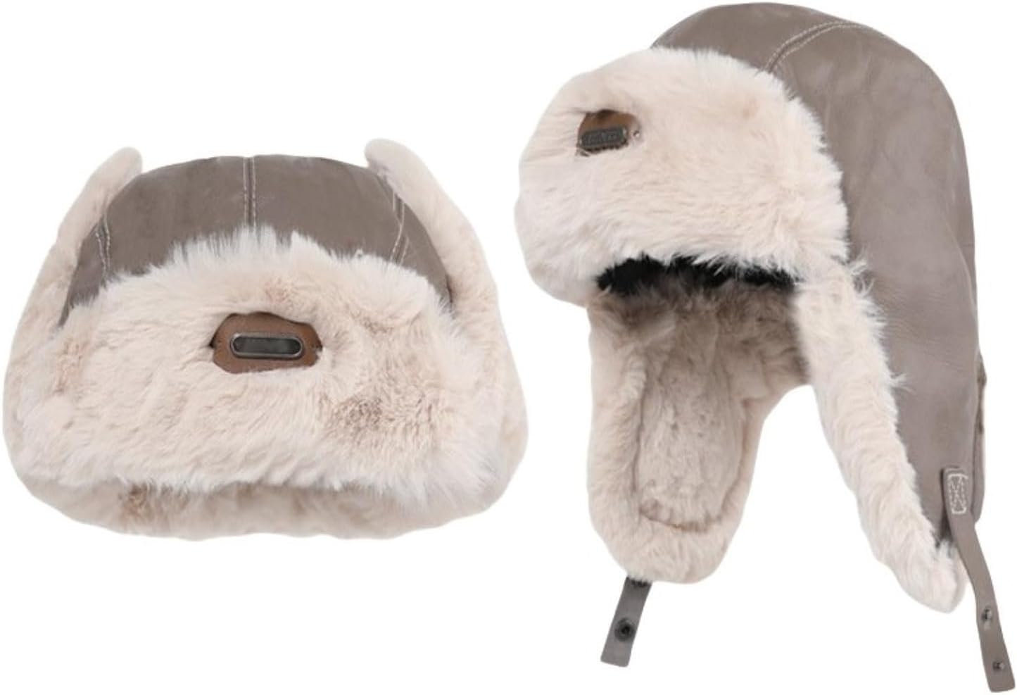 Winter Trapper Hats for Women Faux Fur and Leather Warm Pilot Cap Earflap Hunting Hat Outdoor Ski Snow Hat
