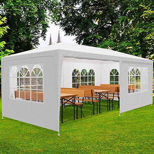 Deuba Pabellon Rimini Blanco cenador 3x6m Carpa Plegable protección UV 50 Resistente al Agua 6 Paredes jardín Eventos
