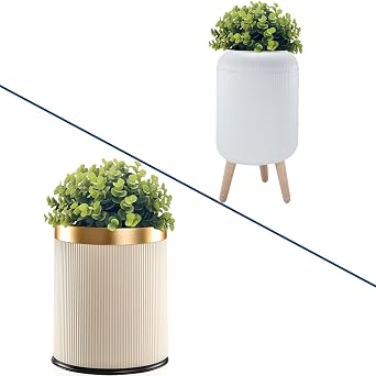 Yatmung 2 Pack - Decorative Trash Can Faux Plant