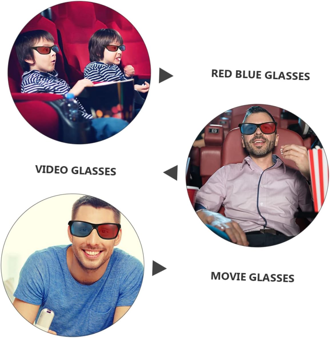 OSALADI 20pcs Red-Blue 3D Glasses for Anaglyph Movies Game Viewing and Home Theater – Dimensional Video Glasses Comfortable Fit