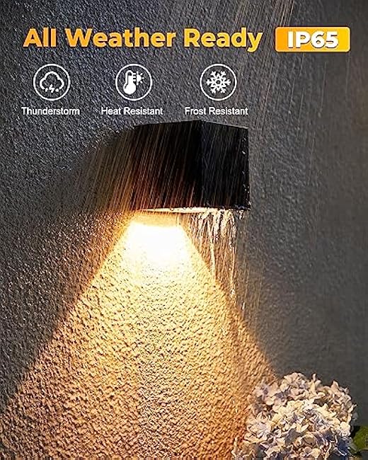 LUHLEE Solar Wall Lights Outdoor,Square Modern Solar Wall Sconce IP65 Waterproof Down Lighting Outdoor Lights for House,Porch,Garden,Yard, Patio,Fence Decor