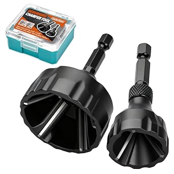 Luckyway 1/8"-1-3/8" Deburring External Chamfer Tool Set 2-Piece, Tungsten Carbide Blade, Deburring Drill Bit, Remove Burr Tools, Repairing Damaged Metal Steel Screws, Bolts and Fasteners