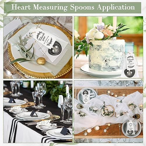 Umigy MEQ-230705-G 30 Set Heart Shaped Measuring Spoon Tea Spoons Wedding Baby Shower Favors For Guests Set Heart Shape Drawstring Organza Bag Gift Tag Rope For Wedding Bridal Shower Souvenir thumb #5