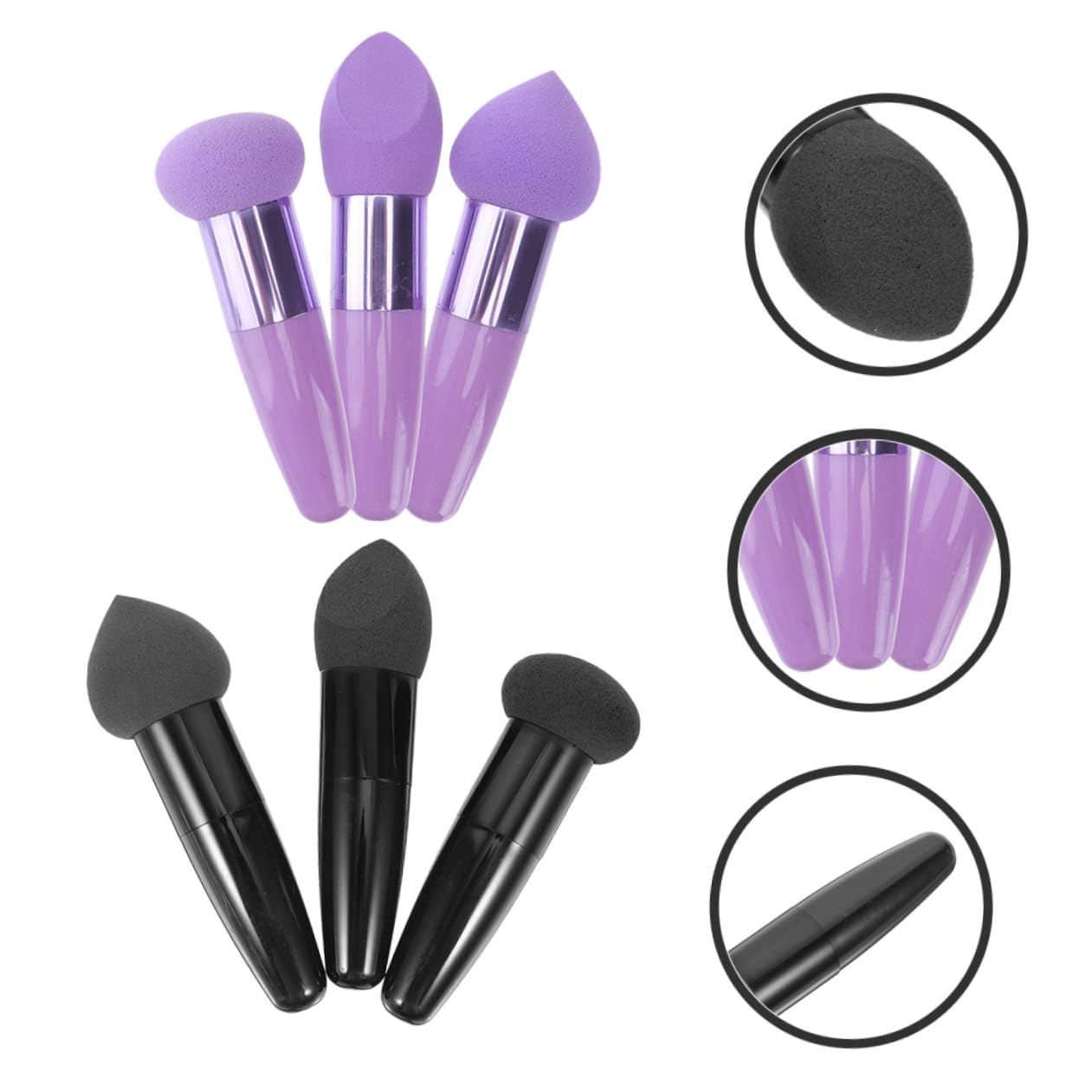 NUOBESTY 6 Stück Make Up Puff Stifte mit Latex Formstabiler Make Up Schwamm Tragbare Kosmetikwerkzeuge für Präzises Auftragen und Reisen