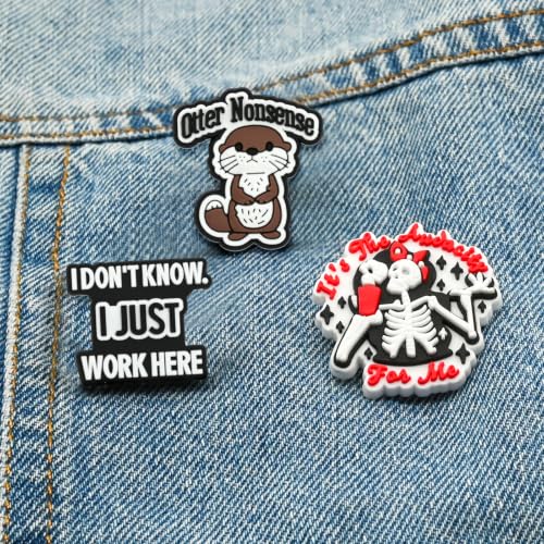 Image of Funny Pins Bulk for Adult, 20 /30 /50PCS Random Different Humor Pins Fun Badge Lapel Pin for Backpacks /Jackets /Hats /Bags Women Men Workers Gifts