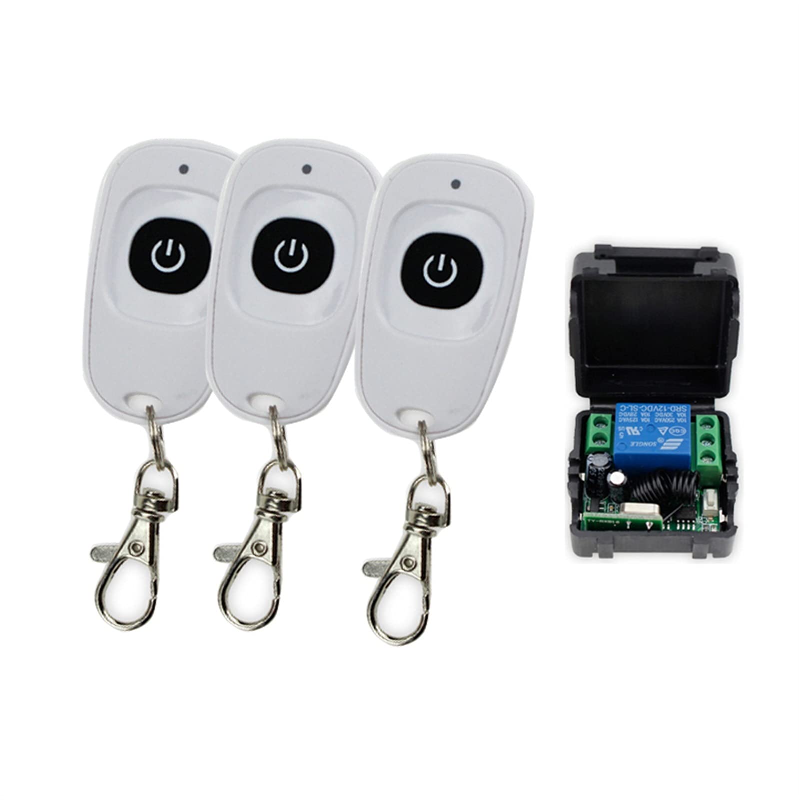 Abridor de puerta de Garaje, 315MHz / 433MHz DC12V 1CH RF Interruptor de control remoto inalámbrico Interruptor de puerta 5 transmisores con receptor for el sistema de bloqueo de control de puerta(2 s