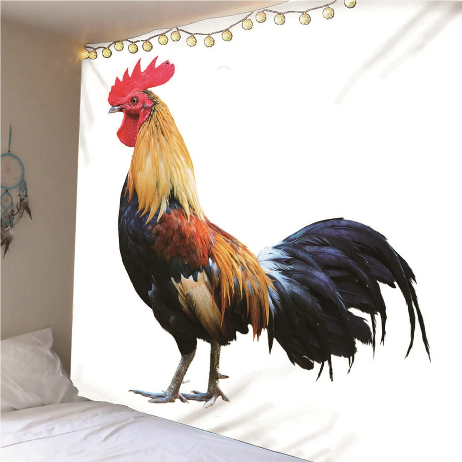 Ethereval Arazzo Hip Hop Decorazione Murale Tela Tema Animale Gallo Moderno Blocca Tenda Muro Bianco Decorazioni In Tessuto Appendere Alle Pareti 350x250cm