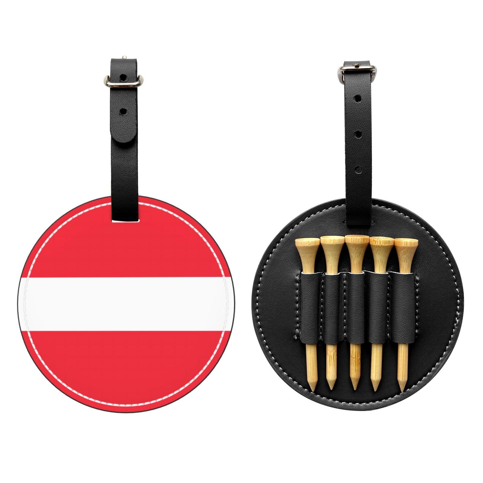 Austrian Flag Black Golf tee Storage Bag - Durable and wear-Resistant Golf Accessories