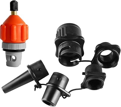 Air Valve Adapter Inflatable Boat with Air Pump 4 Valves Air Pump Nozzle Paddle Board Pump Attachment Easy to Use Kayak Accessories