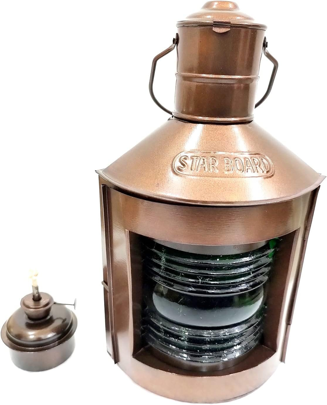 2 Piece Brown Antique Dimensions 12 inch Brass Boat or Ship Oil Lamp Lantern for Starboard Glass Height: 12 inches Width: 6 inches Depth: 4.75 inches Approx.