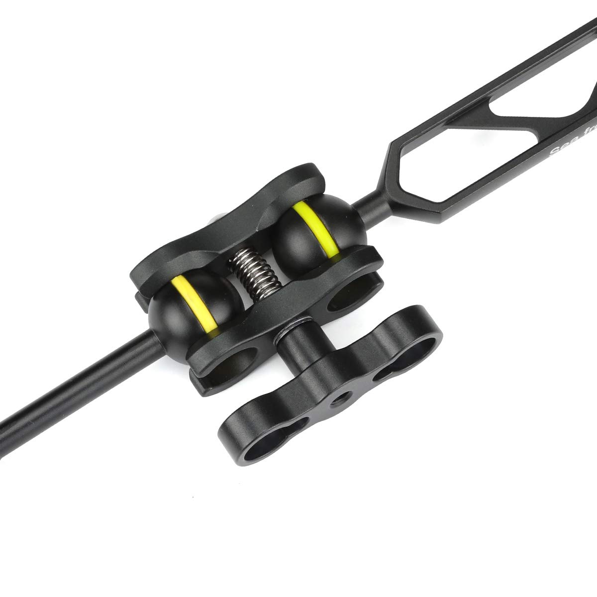 Sea Frogs Aluminum Alloy Clamp, Ball Joint Bracket Arm, Two Section Holder Diving Essential Accessory Light Combination Fixed Clamp, Diving Accessory Light Holder CP-6