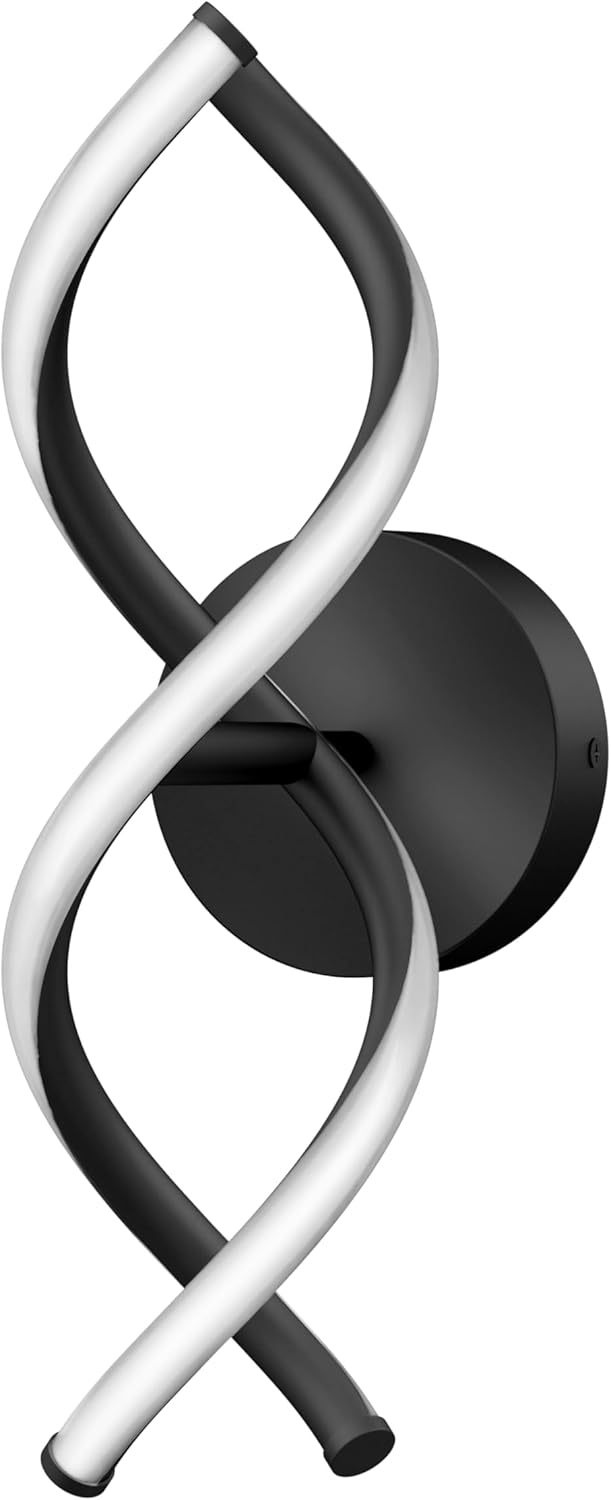 artika DNA 12W LED Modern Wall Sconce Light, Matte Black Finish, Ideal for Bathroom, Living Room, Bedroom, Hallway - 800 Lumens, 3500 Kelvin, Made of Aluminum, No Bulb Required