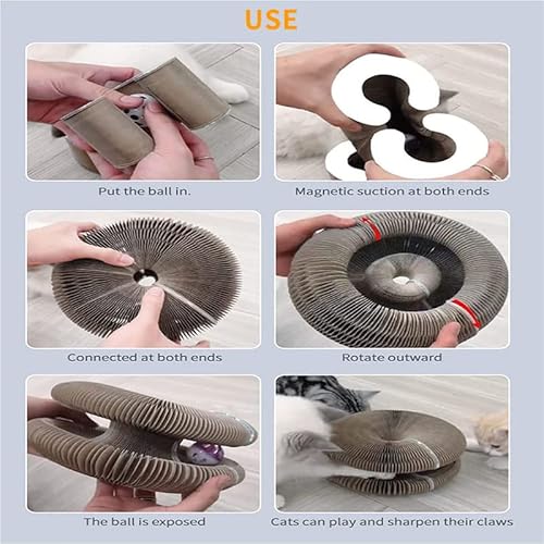 Arranhador mágico para gatos FEIYU BUY, brinquedo com sino, afiação de garras, armação divertida par