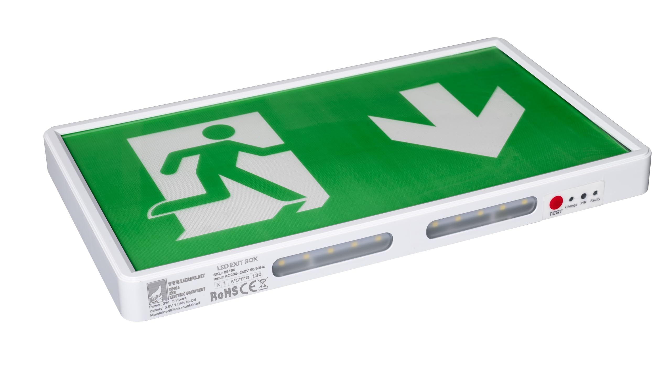 Luce Di Emergenza LATRANS EXIT - IP20, Montaggio A Parete, 180 Minuti Autonomia - Per Vie Di Fuga - Foto 12
