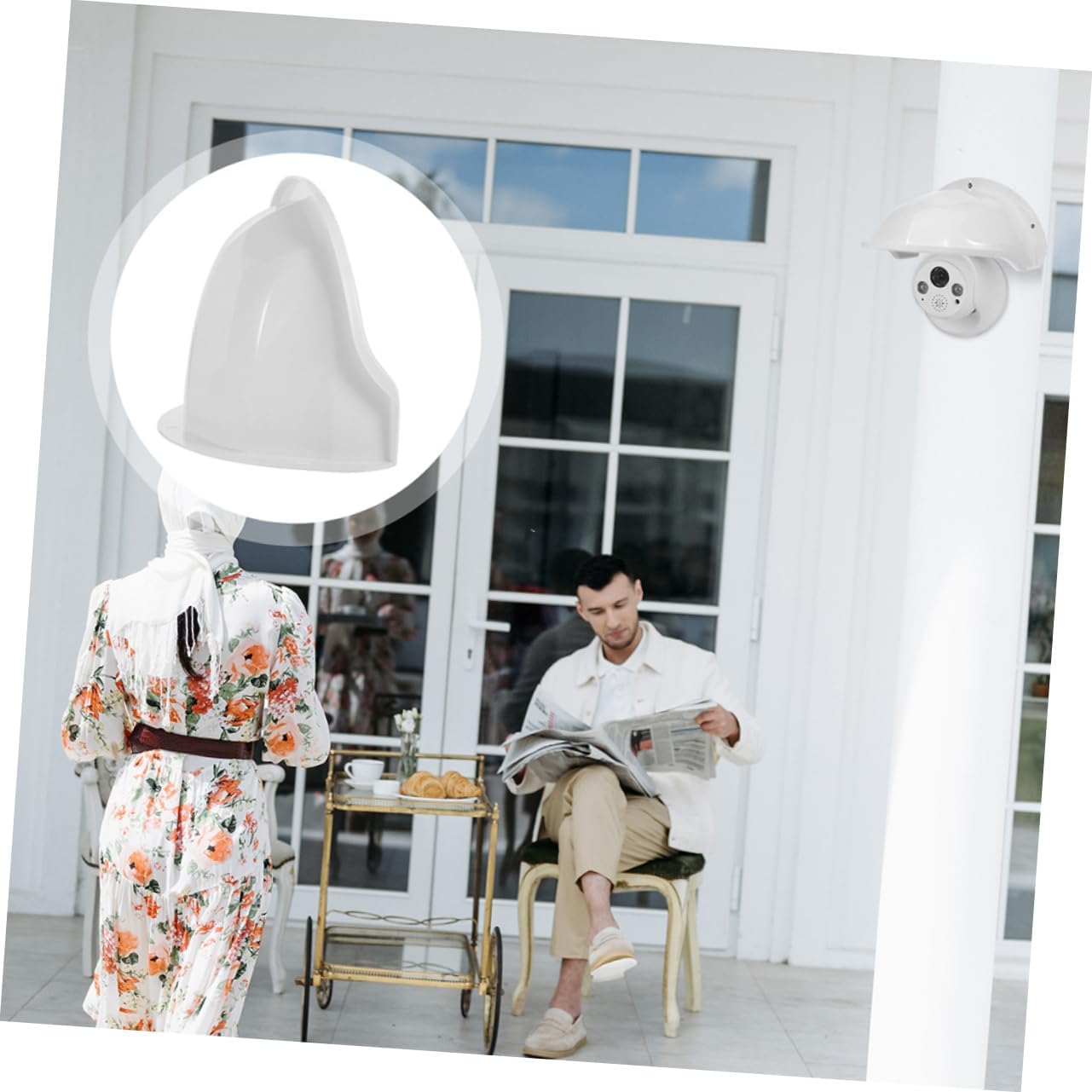 3pcs Outdoor Camera Cover Weatherproof Camera Abs Material Sun and Rainproof Protector