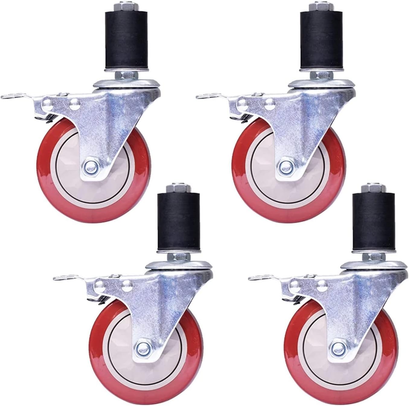 casters Caster Wheels with Round Tube,Heavy Duty Stem
