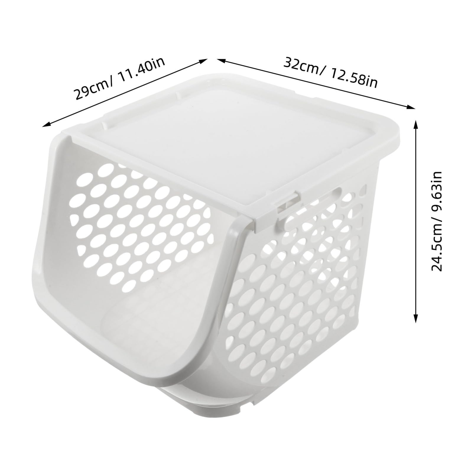 Contenedor de Almacenamiento Apilable de Plástico Blanco para Cocina