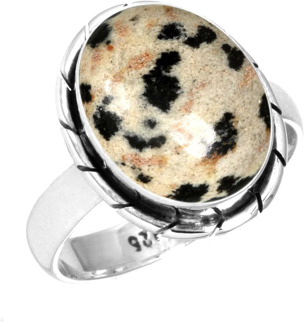 Boho Handmade Jewelry Natural Gemstone Amber, Pearl, Garnet, Labradorite Oval Genuine 925 Sterling Silver Ring For Women